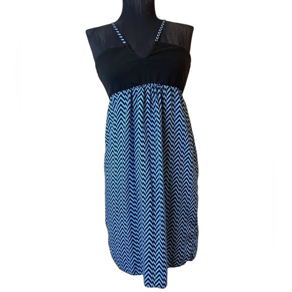 Volcom Blue Striped Halter Dress Medium - Picture 8 of 15